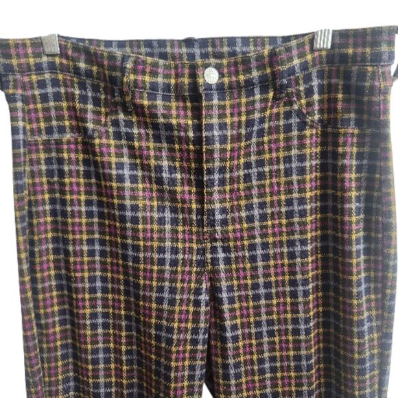 AEO Y2K High-Waisted Plaid Flare Pants-14-Ultra Soft-Stretch-Grandmacore-Grunge - Picture 3 of 11